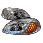 1998 Honda Civic Clear Projector Headlights with Amber LED Daytime Running Lights