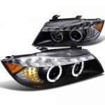 2007 BMW E90 Sedan 3 Series Black Projector Headlights with LED Signal