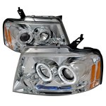 2007 Lincoln Mark LT Clear Dual Halo Projector Headlights with LED