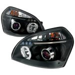 2005 Hyundai Tucson Black Dual Halo Projector Headlights with LED