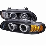 2001 BMW 5 Series Black Halo Projector Headlights with LED Signal Lights