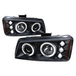 2004 Chevy Avalanche Black Halo Projector Headlights with LED