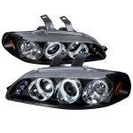 1994 Honda Civic JDM Black Dual Halo Projector Headlights with LED