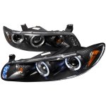 Pontiac Grand Prix 1997-2003 Black Halo Projector Headlights with LED