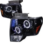 2013 Ford F150 Smoked Halo Projector Headlights with LED