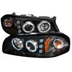 2003 Chevy Impala Black Dual Halo Projector Headlights with LED