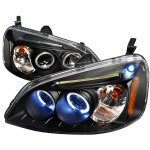 Honda Civic 2001-2003 Black Halo Projector Headlights with LED