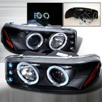 GMC Sierra 2500 1999-2004 Black Halo Projector Headlights with LED