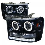 2012 GMC Sierra Denali Smoked Projector Headlights Halo LED DRL