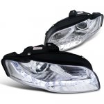 2007 Audi A4 Projector Headlights Chrome LED DRL