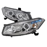 Honda Accord Coupe 2008-2012 Clear Halo Projector Headlights with LED