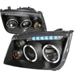 VW Jetta 1999-2004 Black Dual Halo Projector Headlights with LED