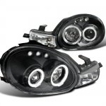 2000 Dodge Neon Black Dual Halo Projector Headlights with LED