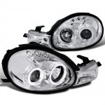 2001 Dodge Neon Clear Dual Halo Projector Headlights with LED