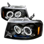 2007 Lincoln Mark LT Black Dual Halo Projector Headlights with LED