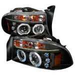 2002 Dodge Dakota Black Dual Halo Projector Headlights with LED