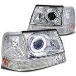 1998 Ford Ranger Clear Halo Projector Headlights and Bumper Lights Set