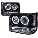 Jeep Grand Cherokee 1993-1996 Smoked Halo Projector Headlights