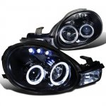 2001 Dodge Neon Smoked Halo Projector Headlights with LED