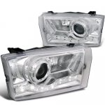 2000 Ford Excursion Chrome Projector Headlights LED DRL