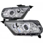 2012 Ford Mustang Clear Dual Halo Projector Headlights with LED