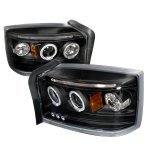 Dodge Dakota 2005-2007 Black Dual Halo Projector Headlights with LED