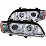 2002 BMW X5 Projector Headlights Chrome Halo LED DRL