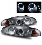 1997 Mitsubishi Eclipse Projector Headlights Chrome Halo LED