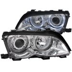 BMW E46 Sedan 3 Series 2002-2005 Clear Projector Headlights with Halo