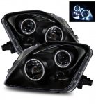 1998 Honda Prelude Projector Headlights Black CCFL Halo LED