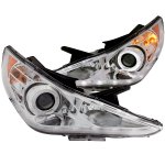 Hyundai Sonata 2011-2012 Projector Headlights Chrome Halo LED DRL