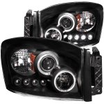 2008 Dodge Ram Projector Headlights Black Halo LED