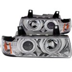 1993 BMW 3 Series Sedan Projector Headlights Chrome Halo