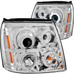 2003 Cadillac Escalade HID Projector Headlights Chrome CCFL Halo LED