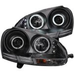 VW Jetta 2006-2009 Projector Headlights Black CCFL Halo LED