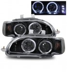 1992 Honda Civic Sedan Projector Headlights Black Halo LED