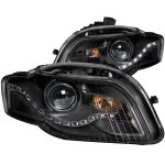 2008 Audi A4 Black Projector Headlights LED DRL