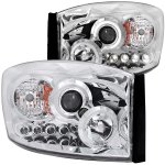 2008 Dodge Ram Projector Headlights Chrome Halo LED