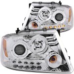 2004 Ford F150 Clear Projector Headlights with Dual Halo and LED