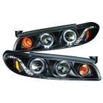 2002 Pontiac Grand Prix Projector Headlights Black Halo LED