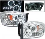 2009 Dodge Ram 3500 Projector Headlights Chrome CCFL Halo LED