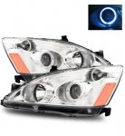 2007 Honda Accord Projector Headlights Chrome Halo