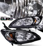 Honda Civic 2004-2005 JDM Black Euro Headlights