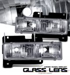 1998 Chevy Silverado Clear Glass Euro Headlights