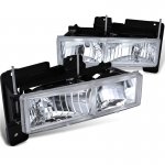 GMC Yukon 1992-1999 Clear Crystal Euro Headlights