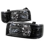 1992 Ford Bronco Black Euro Headlights with LED