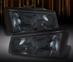 Chevy Silverado 2500 2003-2004 Smoked Euro Headlights