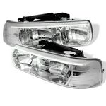 2001 Chevy Silverado Chrome Crystal Headlights