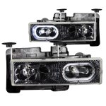 1995 Chevy Tahoe Carbon Euro Headlights with Halo