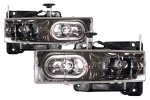 1998 GMC Yukon Black Crystal Euro Headlights with Halo